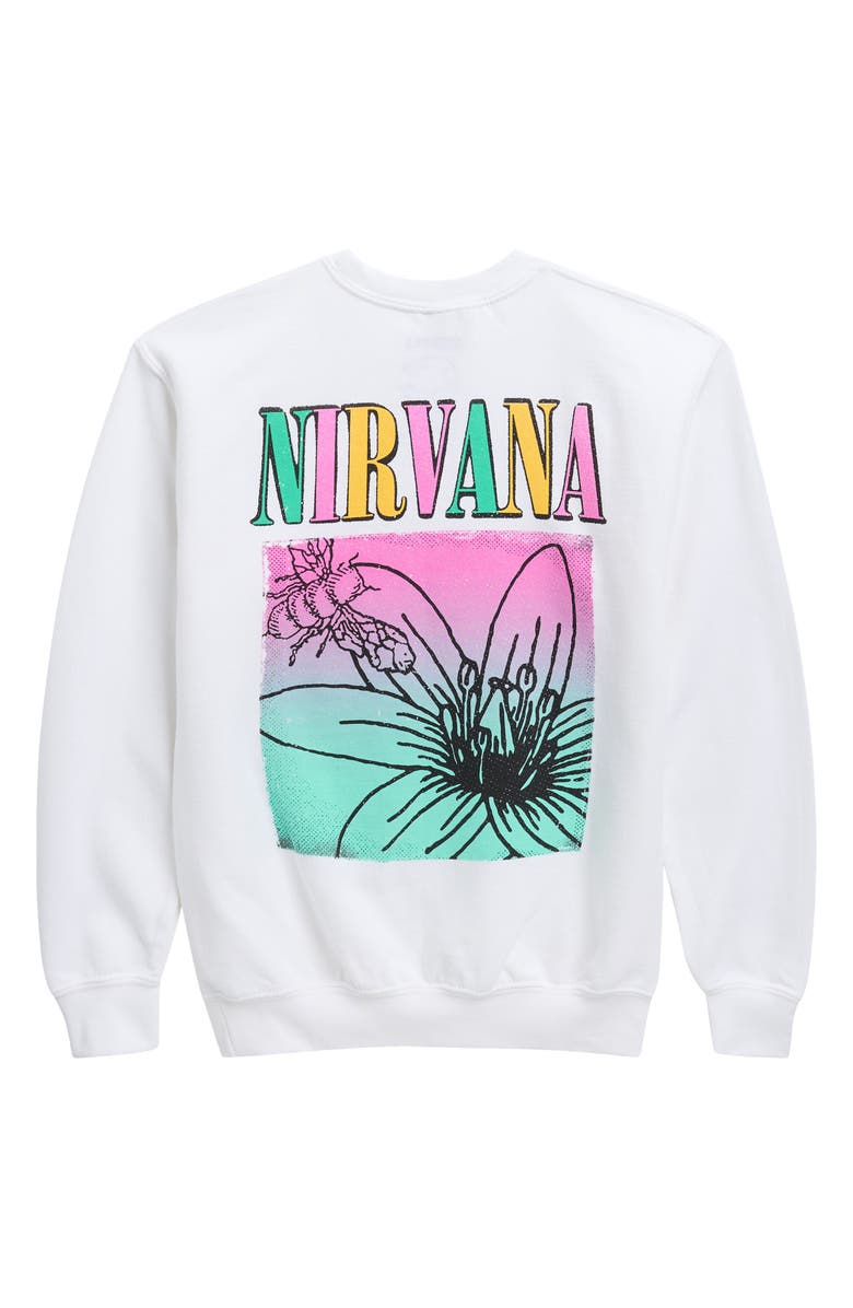 Merch Traffic Kids' Nirvana Lotus Cotton Graphic Sweatshirt, Alternate, color, White