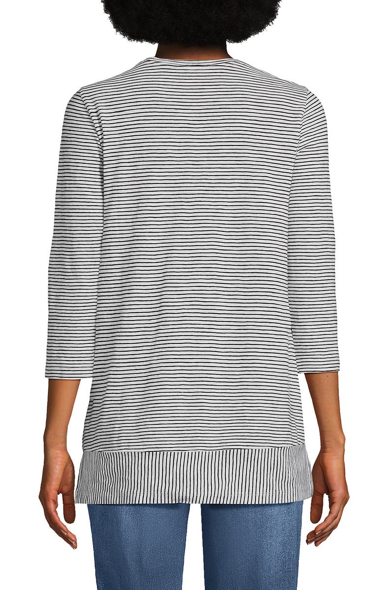 Lands' End 3/4 Sleeve Slub Jersey Swing Tunic, Alternate, color, 
