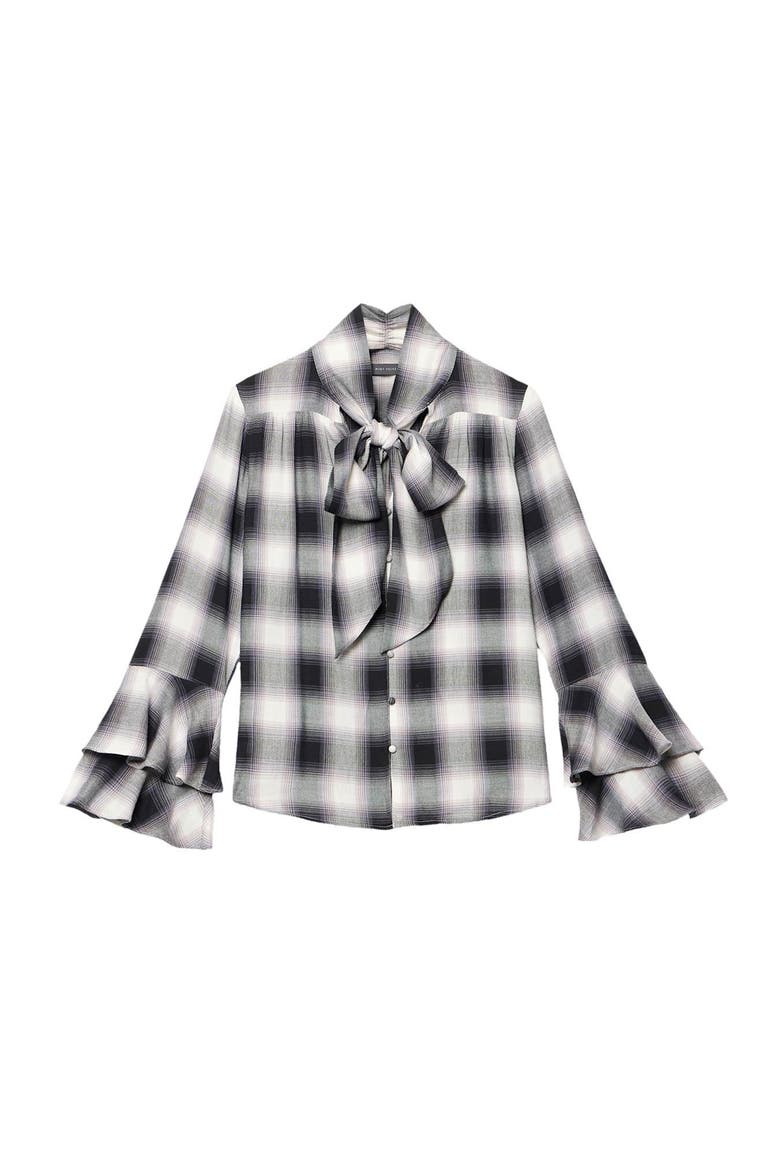 Check Blouse, Alternate, color, Grey