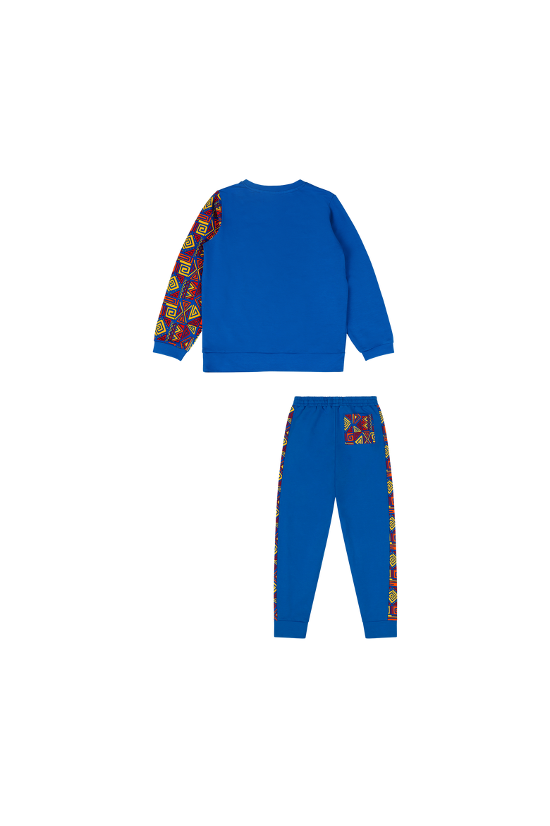 Boys Crewneck Sweatshirt and Jogger Pants Set, Alternate, color, Blue Multicolor
