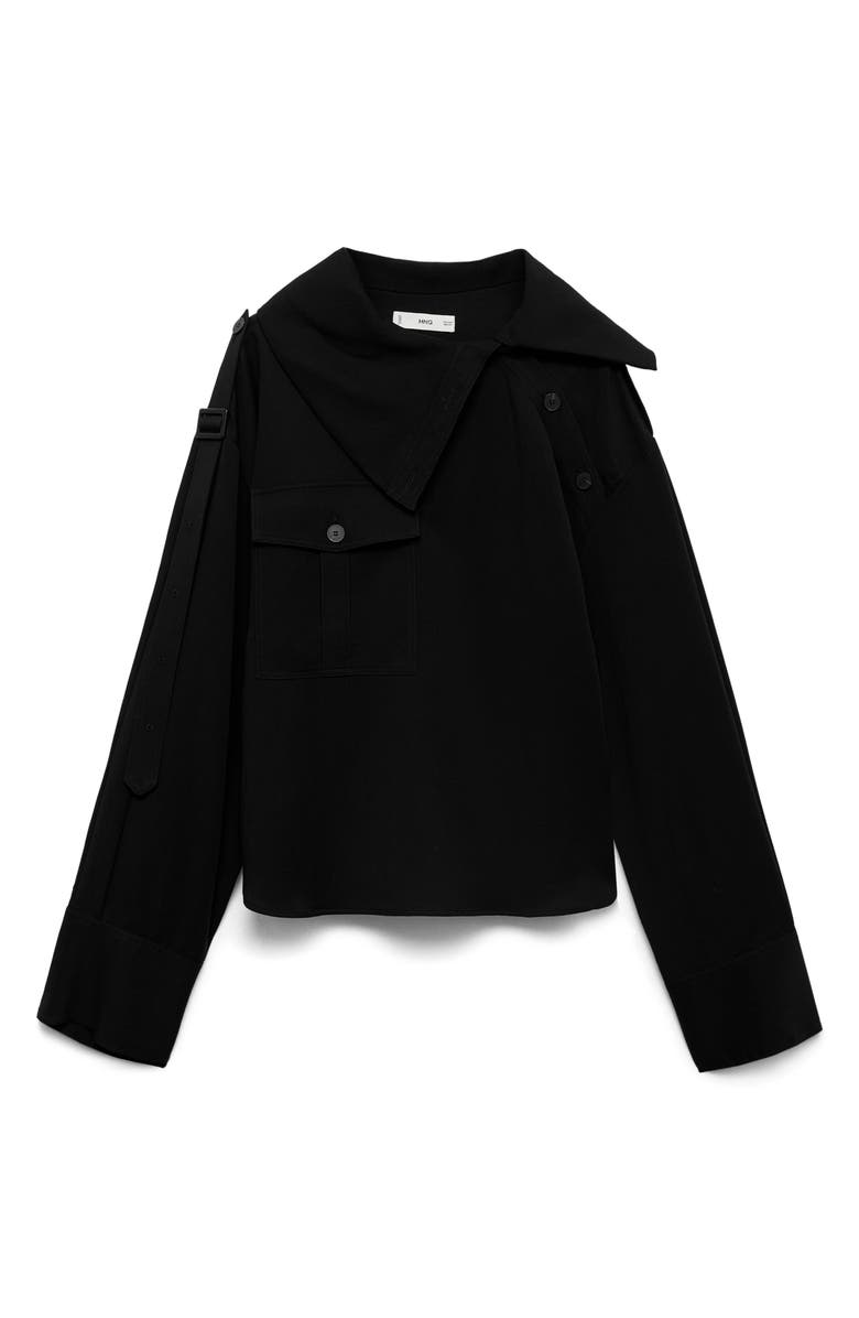 MANGO Asymmetric Woven Shirt, Alternate, color, 