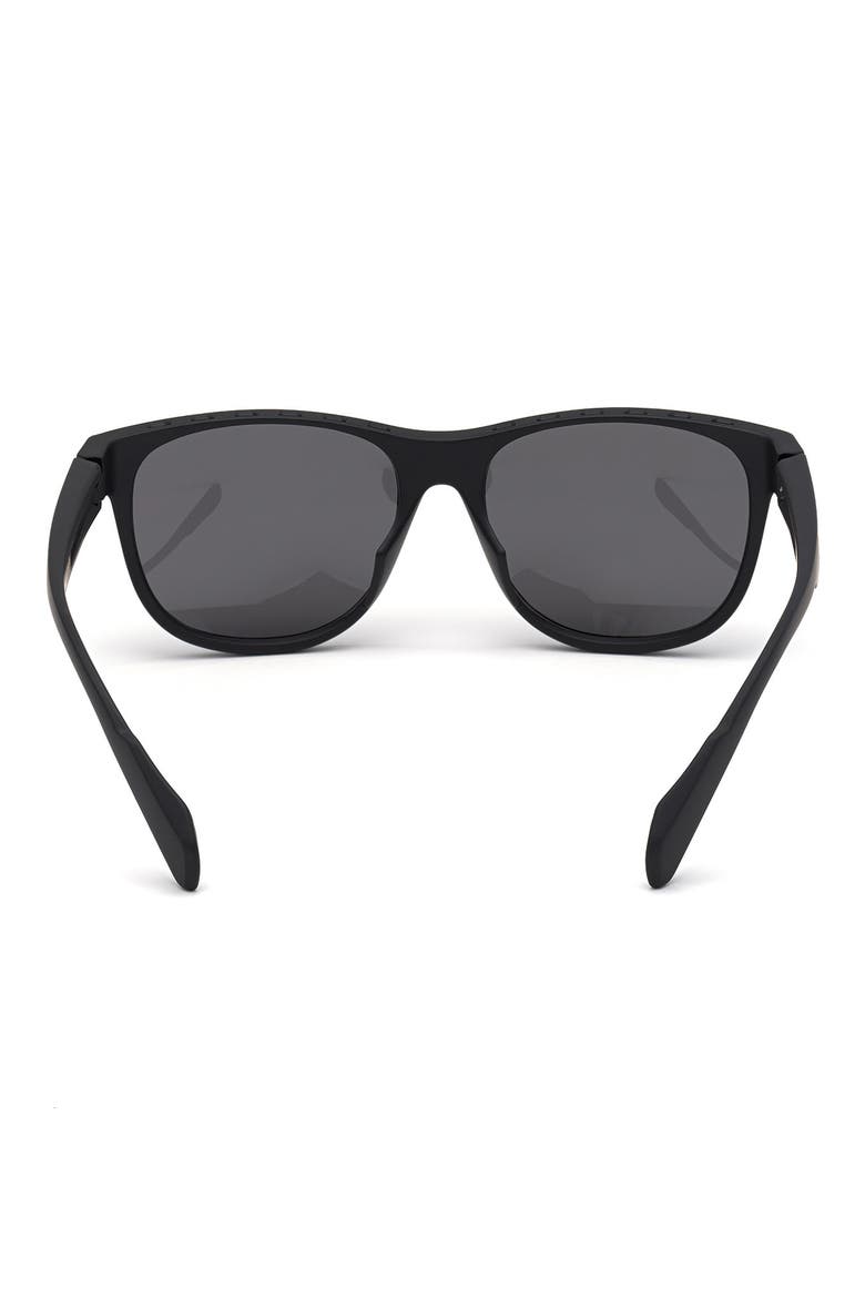 55mm Round Sunglasses, Alternate, color, MATTE BLACK / SMOKE POLARIZED