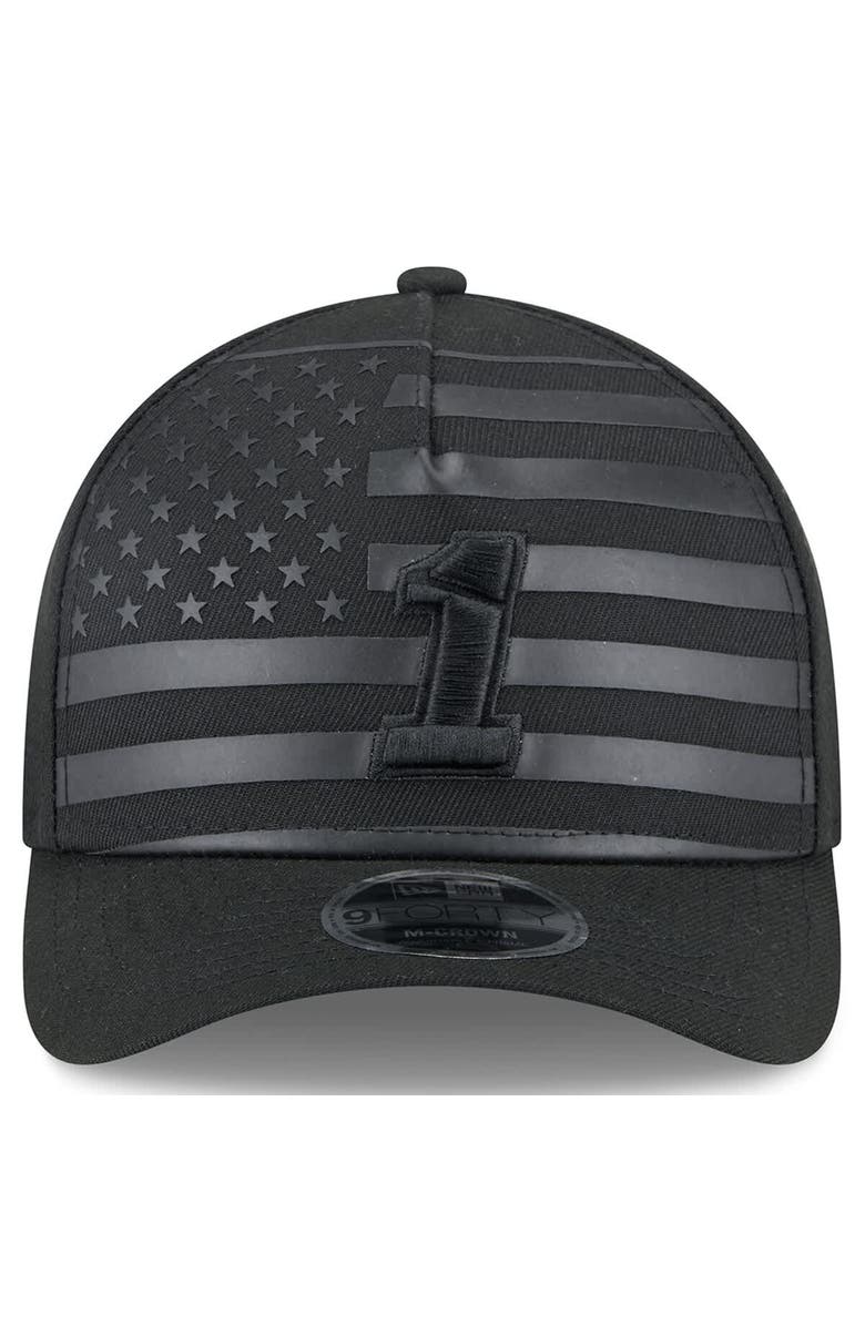 New Era Men's New Era Black Ross Chastain American Flag 9FORTY M-Crown A-Frame Adjustable Hat, Alternate, color, Black