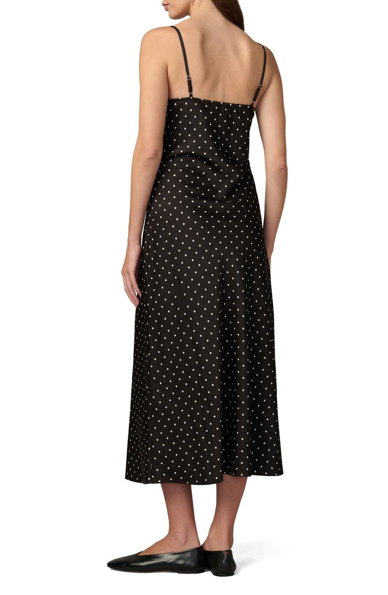 Joe's The Ines Polka Dot Midi Slipdress, Alternate, color, Black Polka Dot