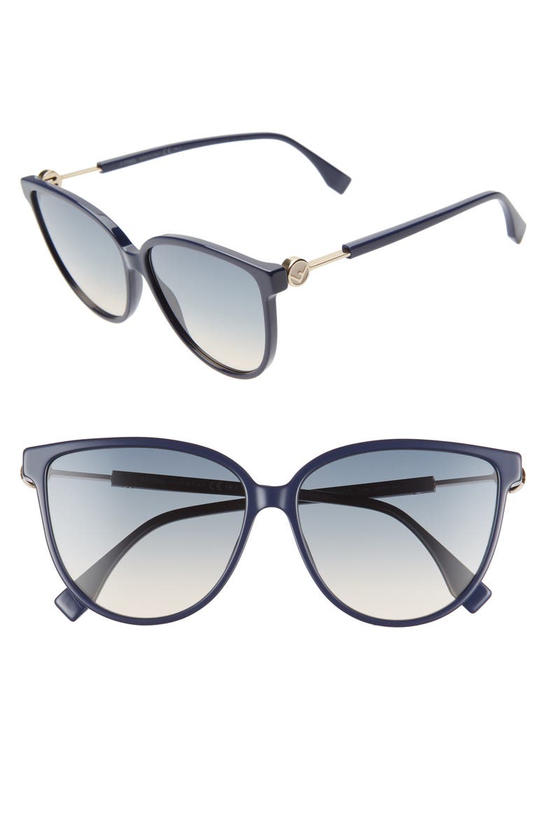 59mm Cat Eye Sunglasses, Main, color, BLUE