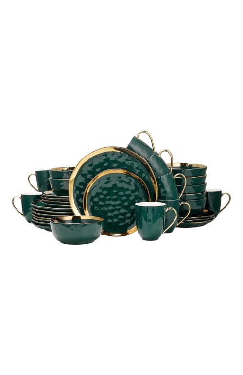 Stone Lain Florian Porcelain 16-piece Dinnerware Set In Green