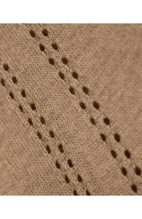 Lands' End Fine Gauge Cotton Fit And Flare Sweater Dress In Brown