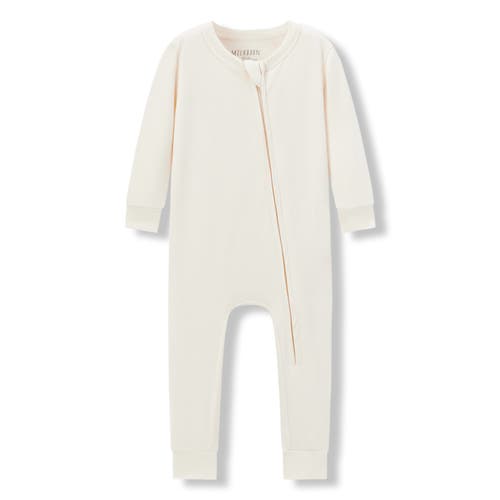 Milkbarn Luxe Solid Zipper Pajama In Blue