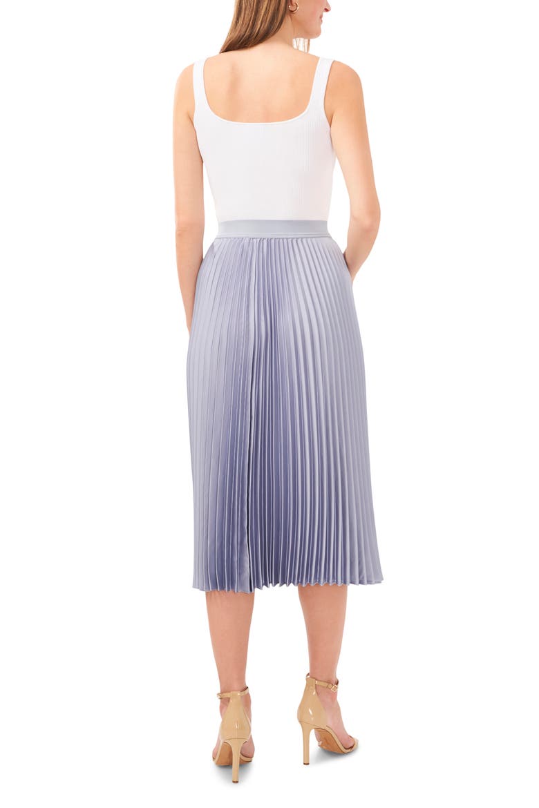 Pleated Slit Hem Midi Skirt, Alternate, color, SLATE BLUE