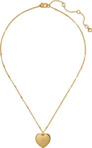 Kate Spade New York crystal initial heart locket necklace