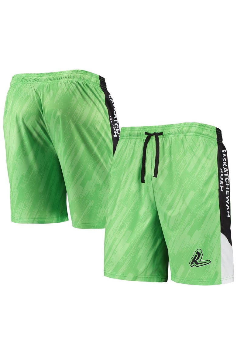 Men's FOCO Green Saskatchewan Rush Static Mesh Shorts, Main, color, Green