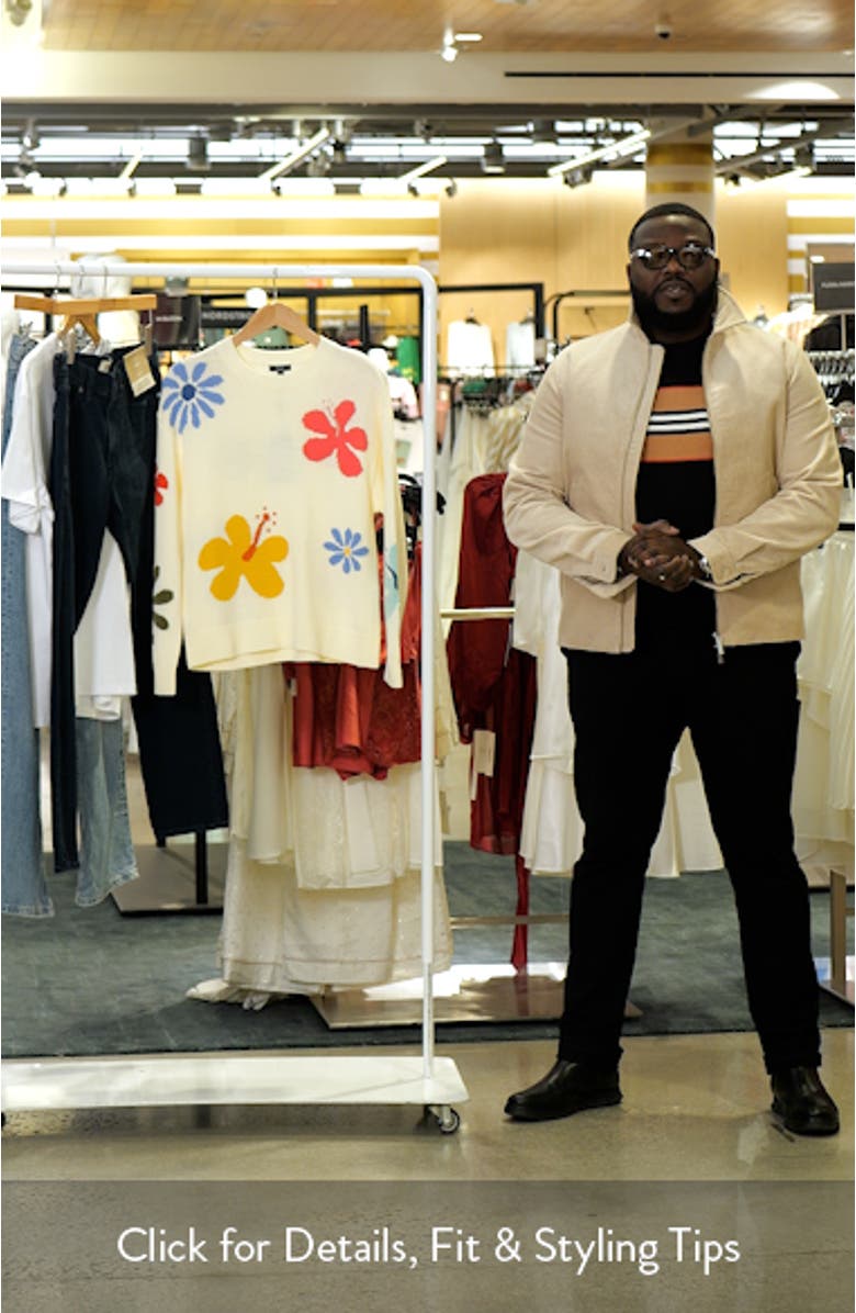 Zoey Floral Intarsia Cotton Blend Sweater, sales video thumbnail