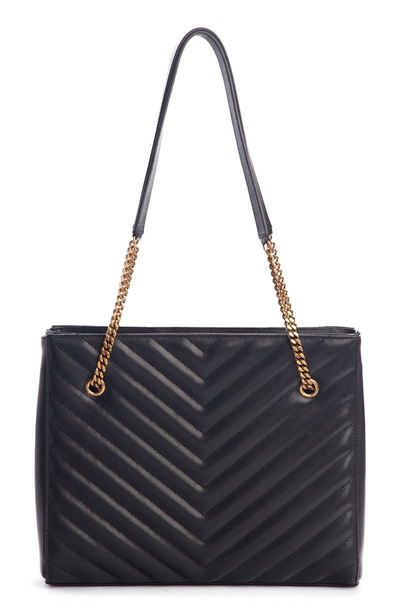Saint Laurent Medium Tribeca Quilted Calfskin Leather Tote, Alternate, color, 