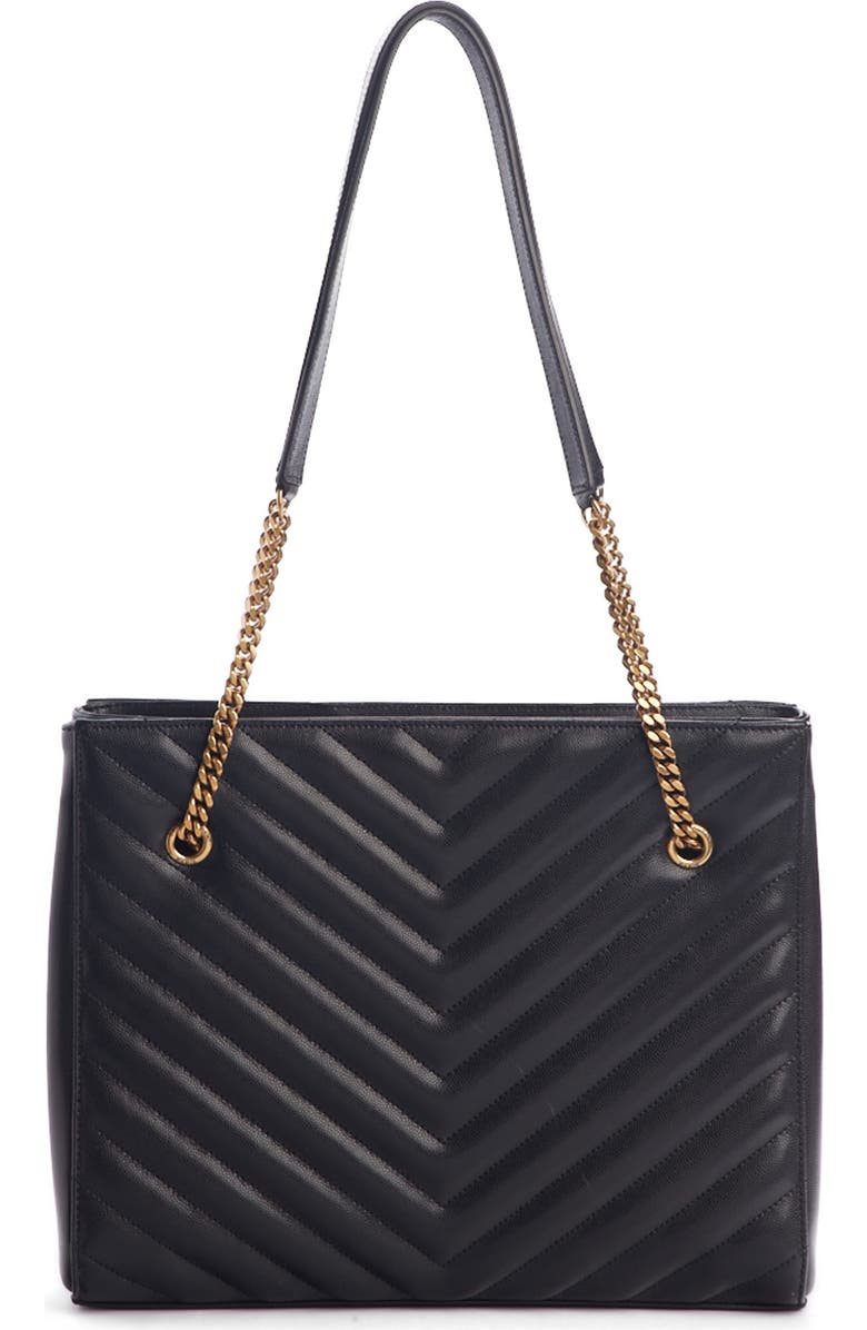 Saint Laurent Medium Tribeca Quilted Calfskin Leather Tote, Alternate, color,