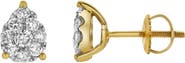 LuvMyJewelry Lab Grown Diamond Pear Cluster Stud Earrings