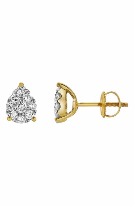 LuvMyJewelry Lab Grown Diamond Pear Cluster Stud Earrings