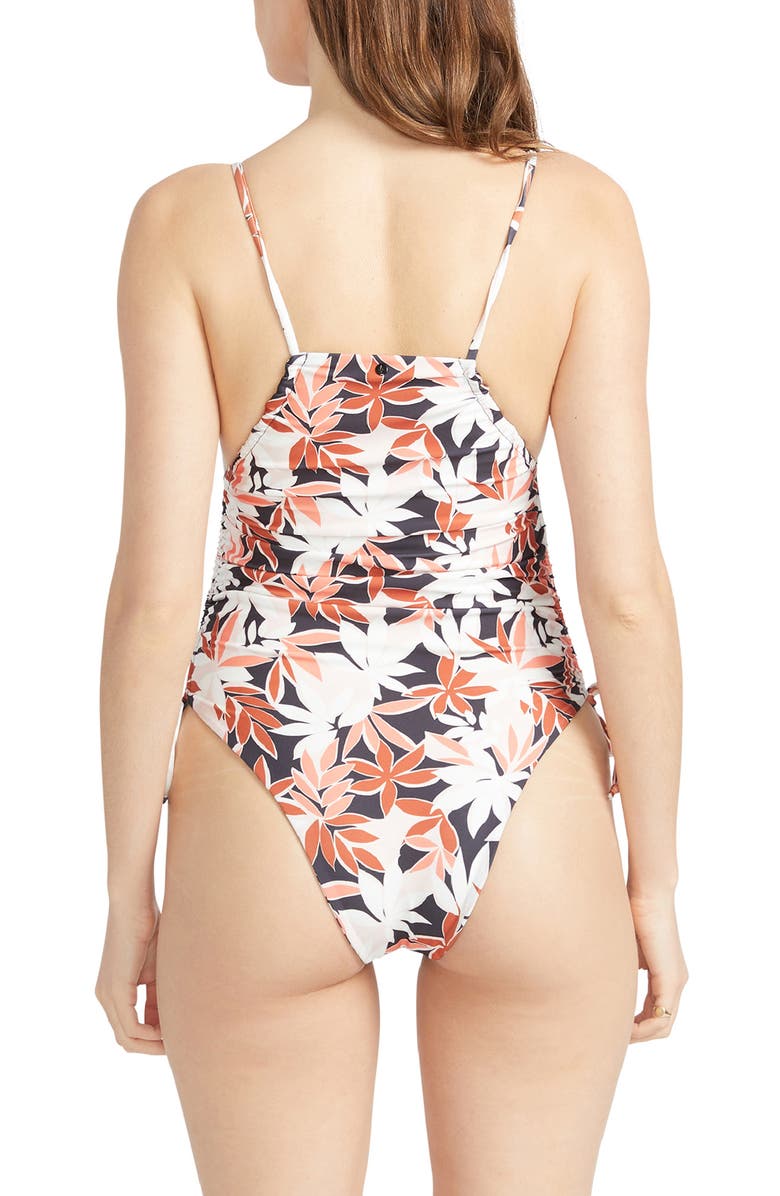 Volcom Check Mate Cinched Ties One-Piece Swimsuit, Alternate, color,