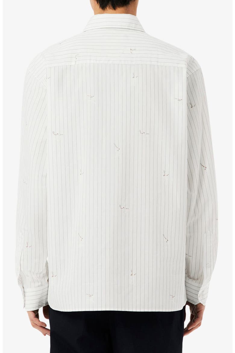 Stripe Jacquard Print Button-Up Shirt, Alternate, color, FLOUR