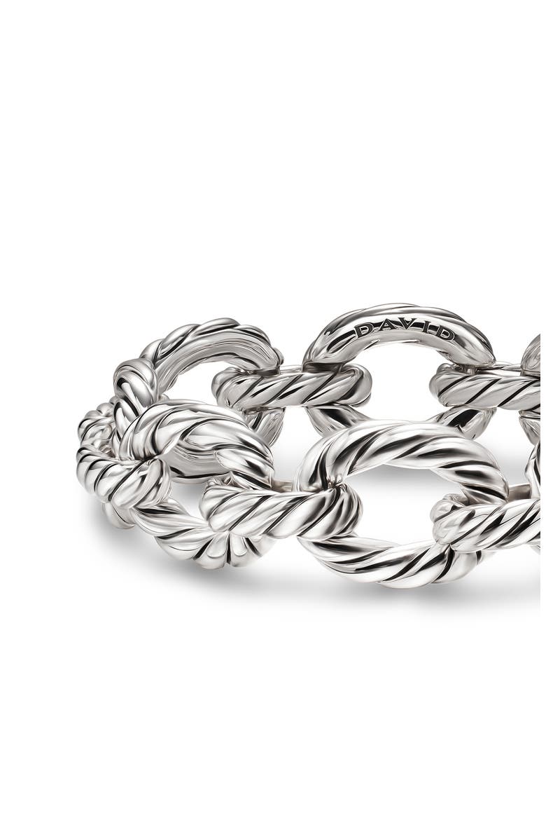 Sculpted Cable Oval Link Bracelet in Sterling Silver, 18mm, Alternate, color, SILVER