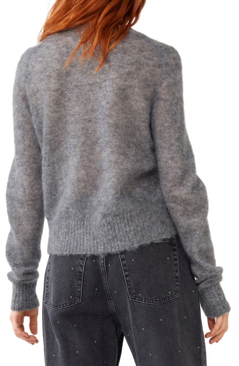 & Other Stories Fuzzy Crewneck Sweater, Alternate, color, Grey Melange