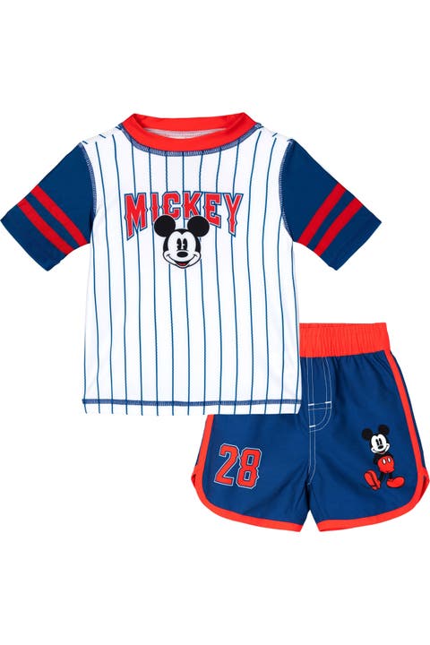 Mickey Mouse 2-Piece Rash Guard and Swim Trunks Set