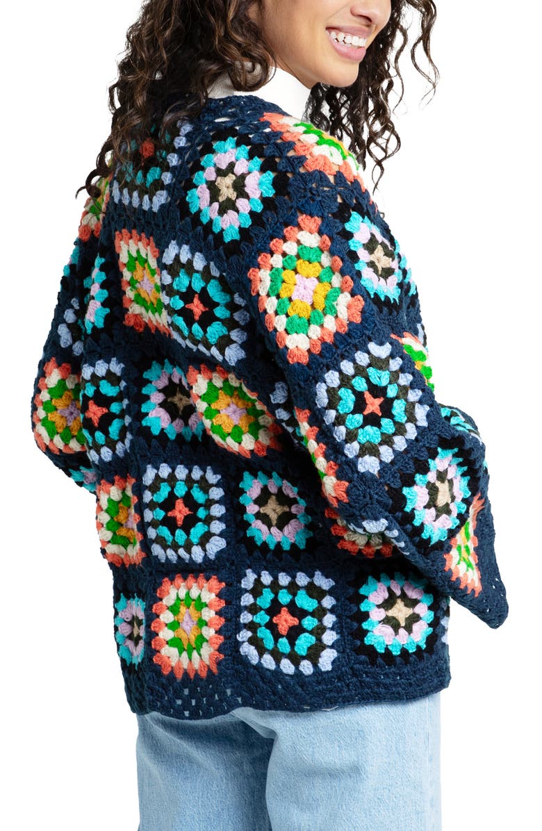 SAACHI Granny Square Crochet Cardigan, Alternate, color,