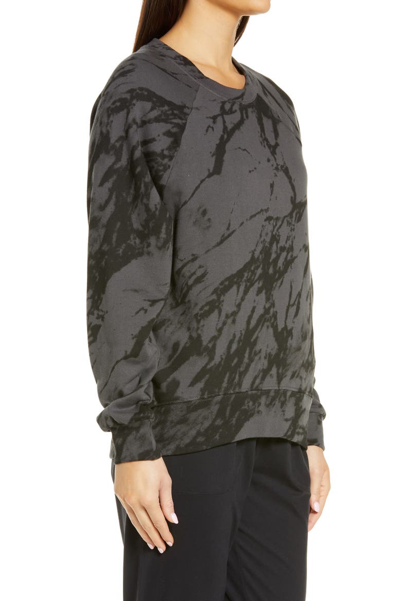 Jamie Ink Print Crewneck Sweatshirt, Alternate, color, GREY FORGED BLURRED INK PRINT