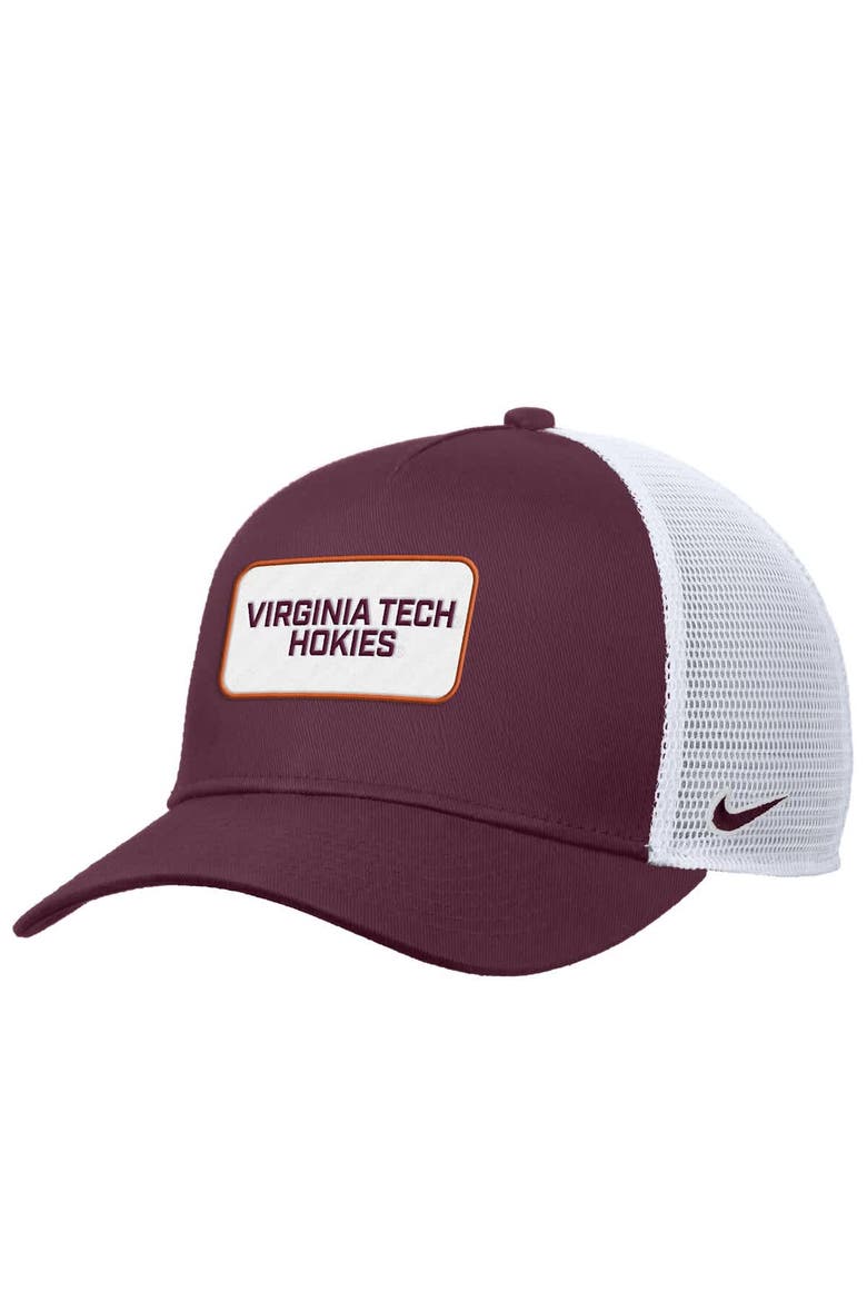 Men's Nike Maroon Virginia Tech Hokies 2025 On-Field Rise Trucker Performance Adjustable Hat, Main, color, Maroon