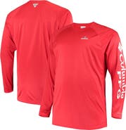 Columbia Men's Columbia Red Georgia Bulldogs Big & Tall Terminal Tackle Long Sleeve Omni-Shade T-Shirt