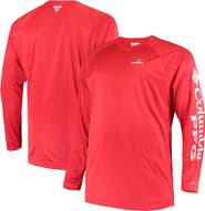 Columbia Men's Columbia Red Georgia Bulldogs Big & Tall Terminal Tackle Long Sleeve Omni-Shade T-Shirt