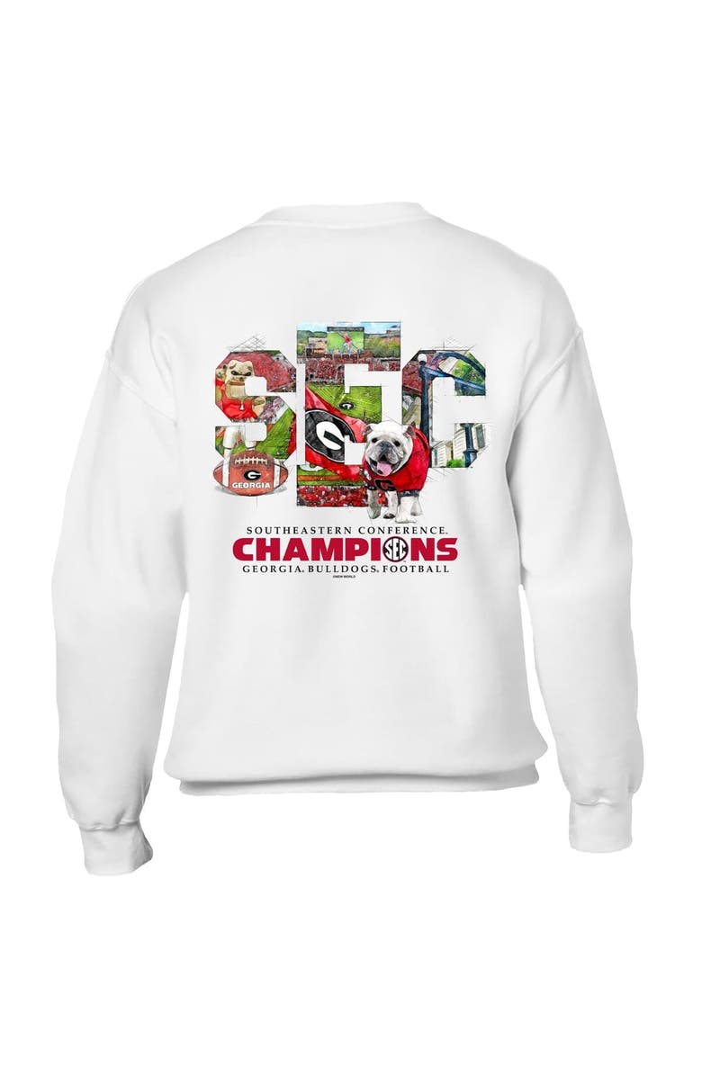 NEW WORLD GRAPHICS Unisex White Georgia Bulldogs 2024 SEC Football Conference Champions Pullover Sweatshirt, Alternate, color, 