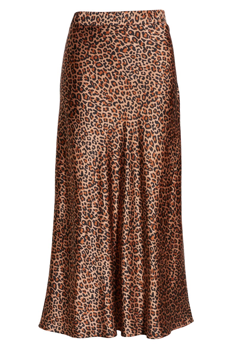 Midi Slip Skirt (Nordstrom Exclusive), Alternate, color, TAN MACAROON LEOPARD