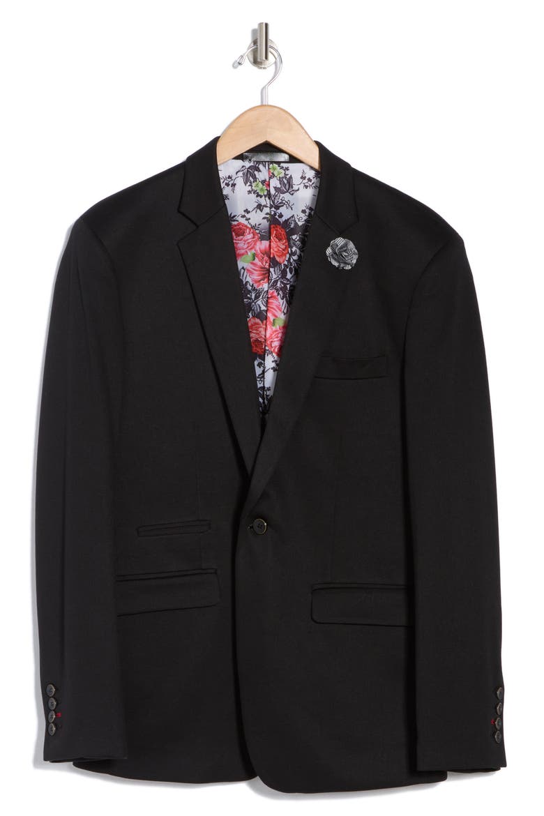 Super Stretch Cotton Blend Blazer, Alternate, color, BLACK
