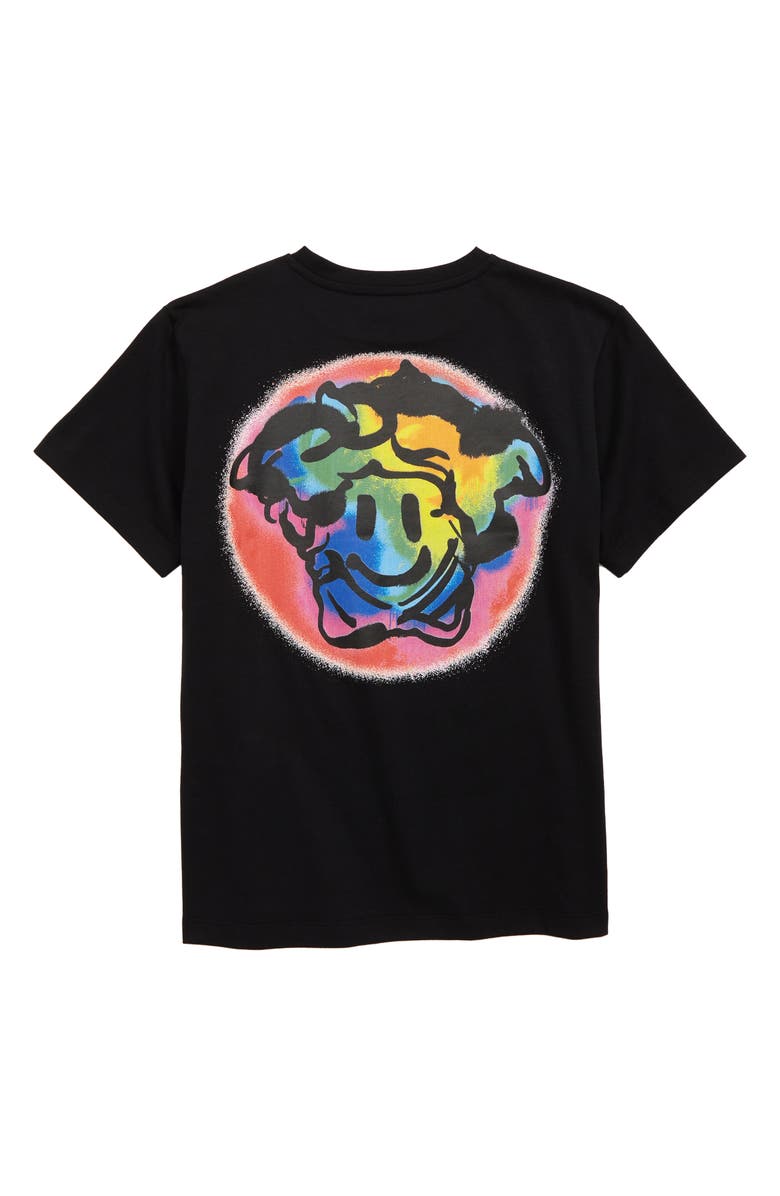Versace Kids' Medusa Smiley Logo Cotton Graphic Tee, Alternate, color, 