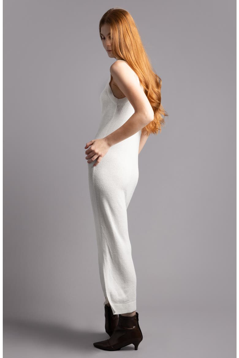 Knit Slit Hem NIghtgown, Alternate, color, OFF WHITE
