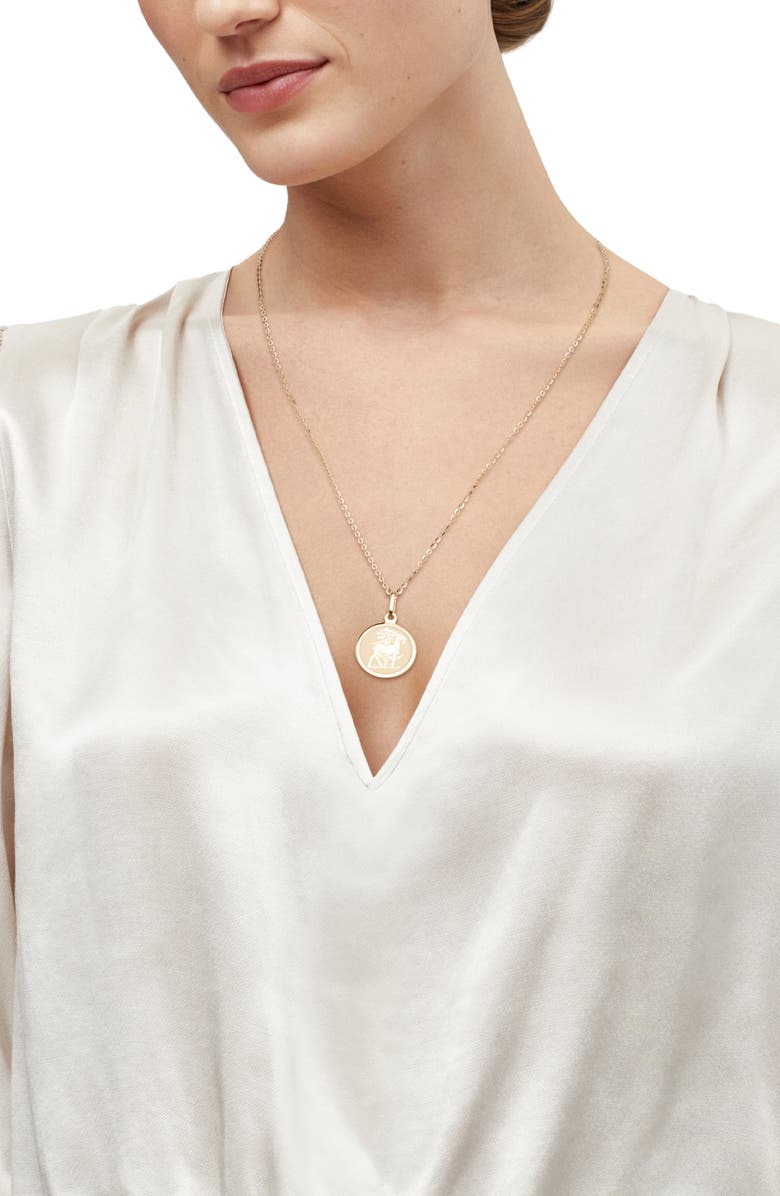 Frankie & Zoe Capricorn Pendant Necklace, Alternate, color, Yellow Gold