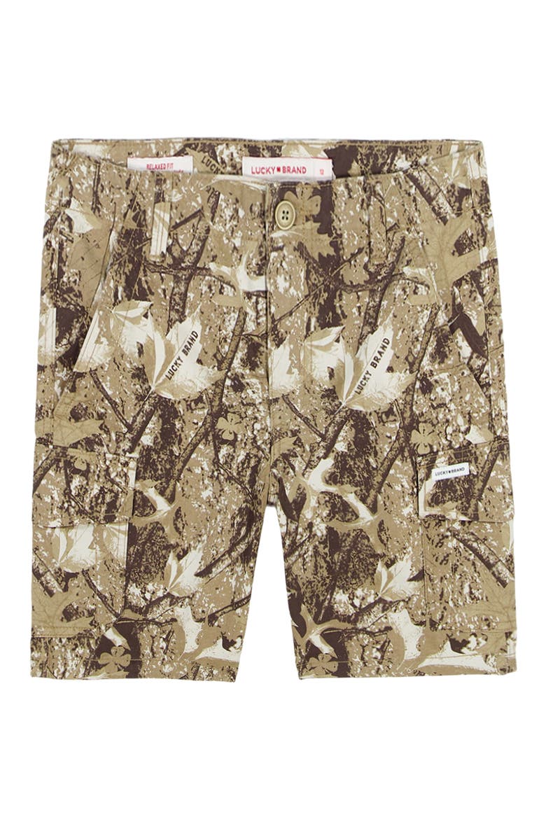 Kids' Camo Cargo Shorts, Main, color, KELP