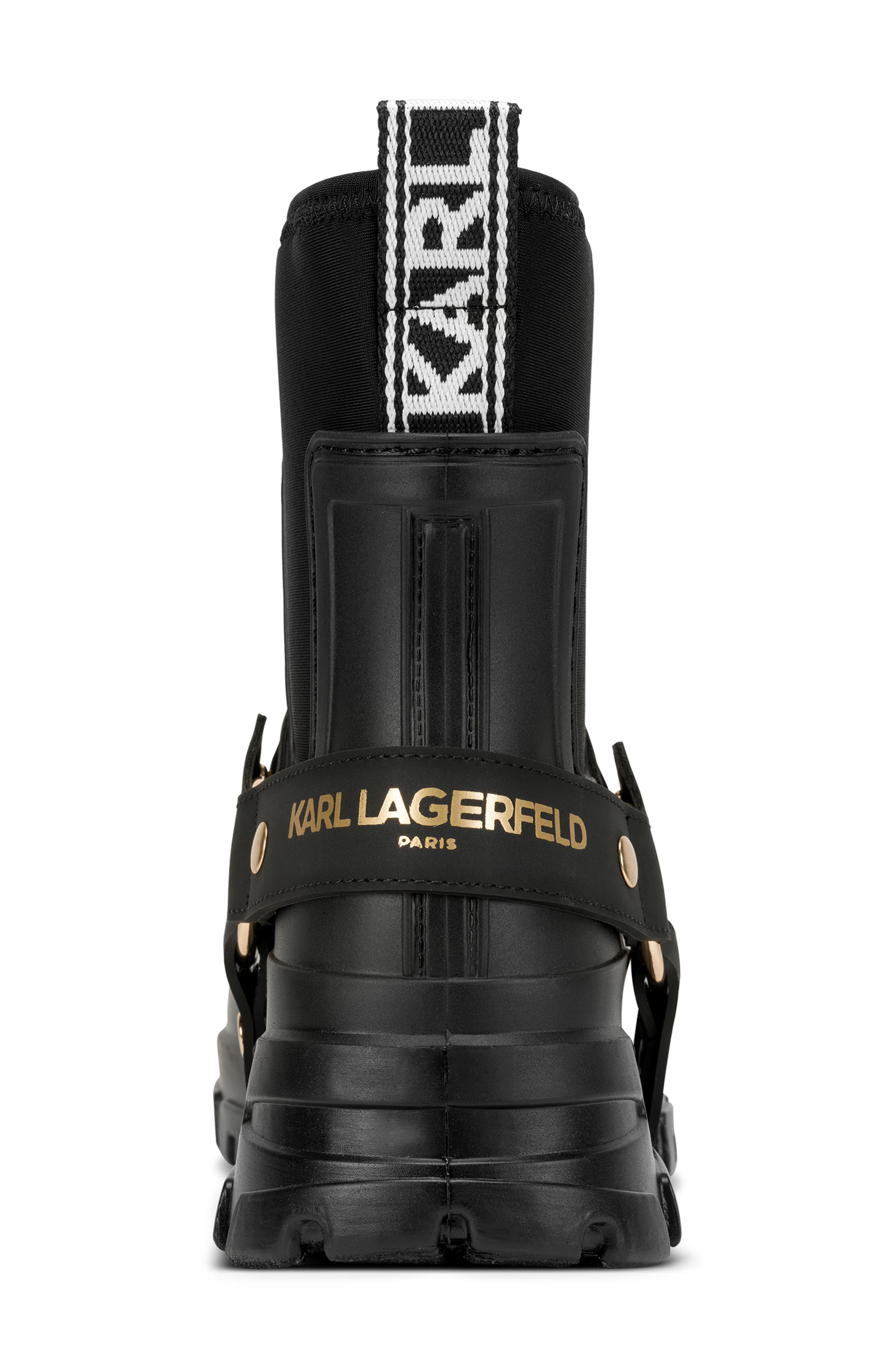 KARL LAGERFELD PARIS Ranelle Rain Boot, Alternate, color, Black