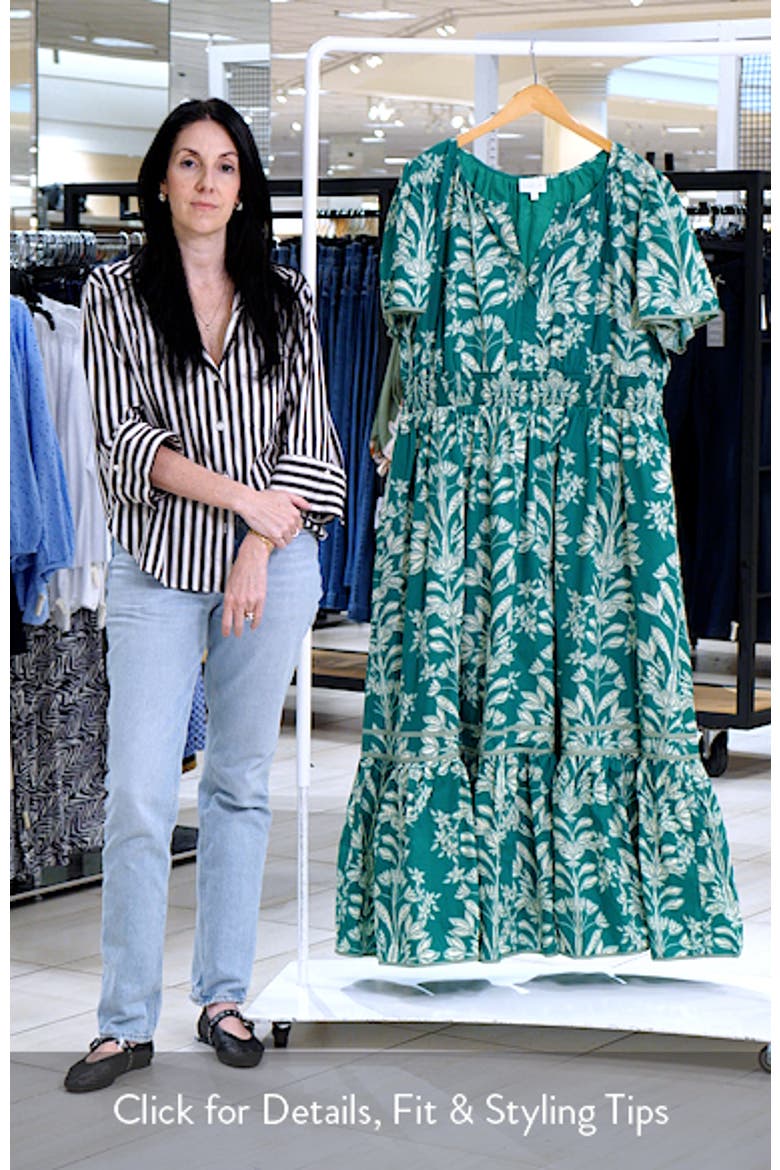 Floral Print Smocked Waist Maxi Dress video