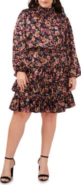 1.STATE Floral Print Long Sleeve Minidress