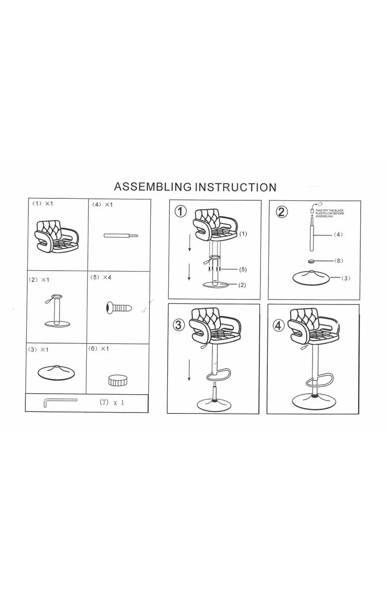 Elama 2 Piece Diamond Tufted Velvet Material Adjustable Bar Stool, Alternate, color, Gray