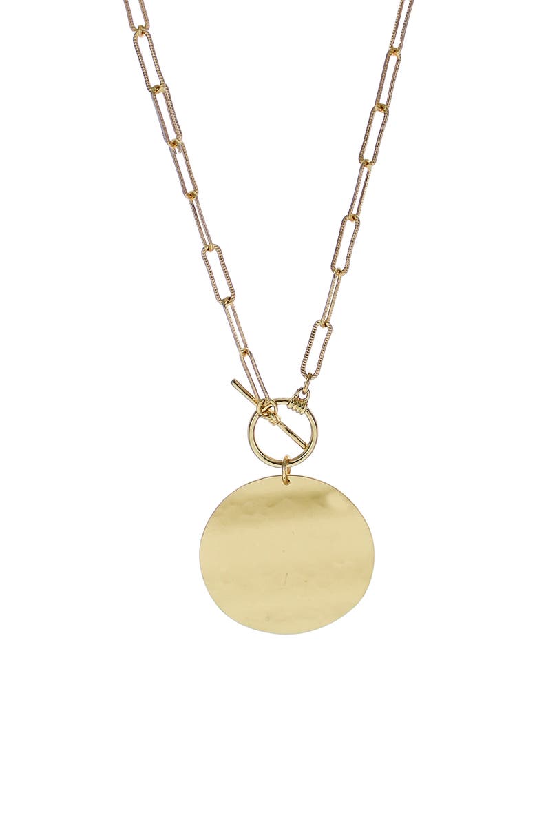 Panacea Coin Pendant Necklace, Main, color, Gold