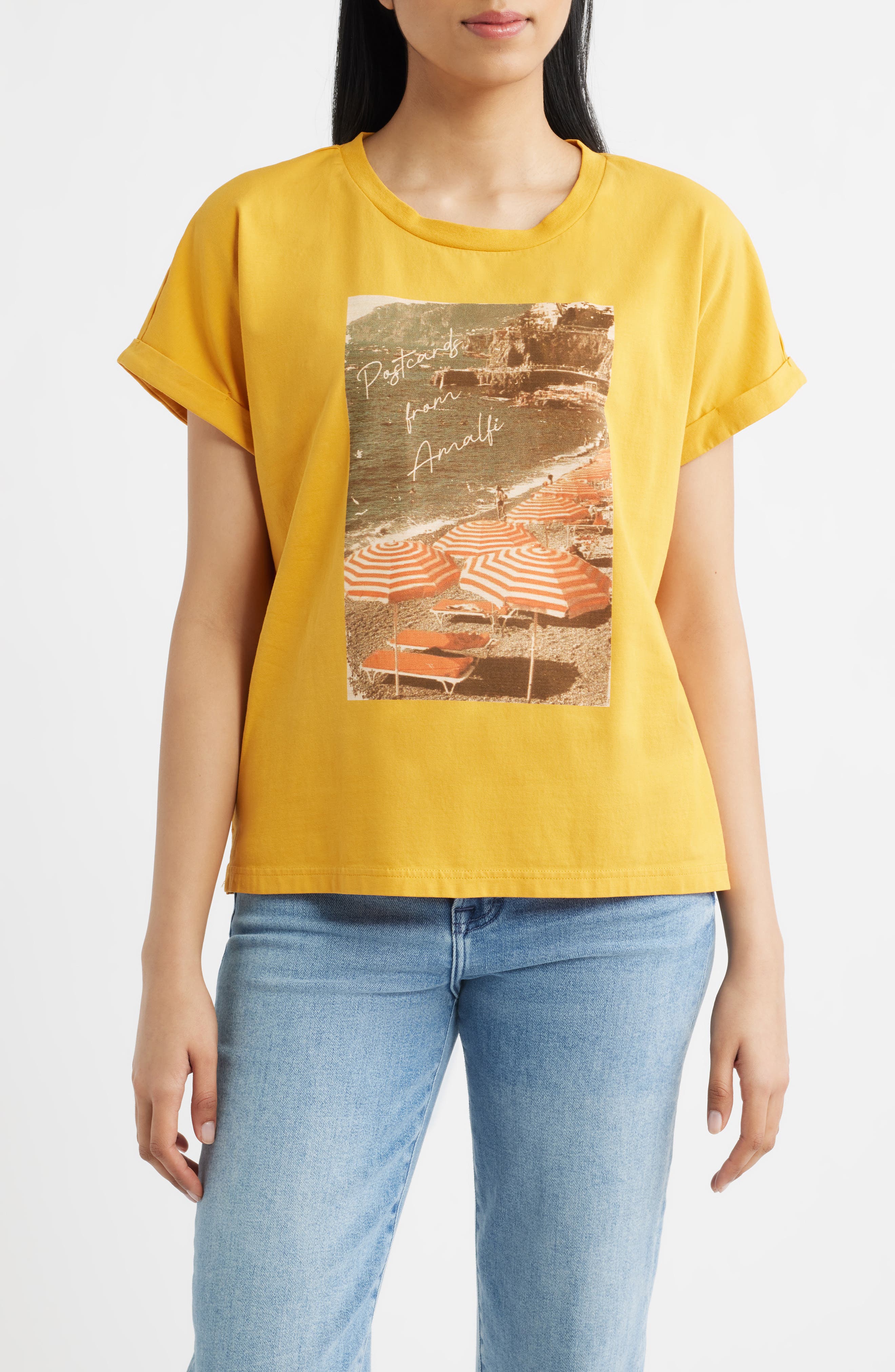 Cuffed Stretch Cotton Graphic T-Shirt - image 3
