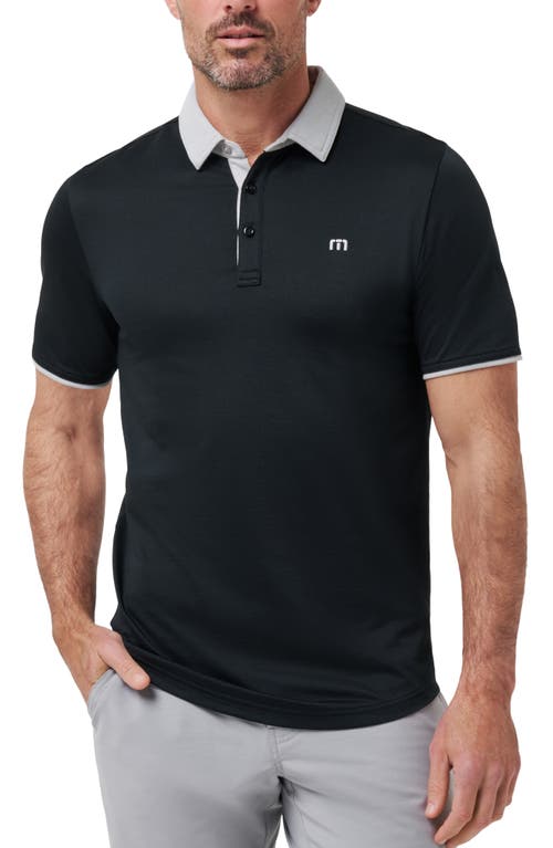 Travismathew Deep Start Polo In Black/heather Light Grey