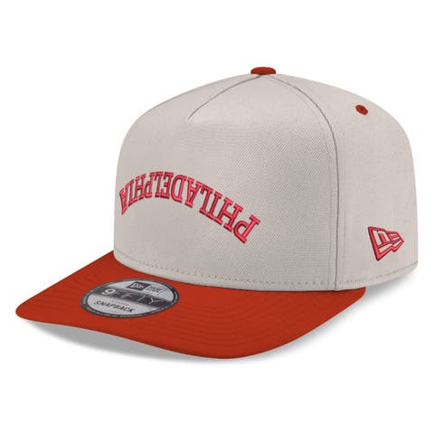 Men's New Era  Cream/Red Philadelphia Phillies Upside Down City Name A-Frame 9FIFTY Snapback Hat