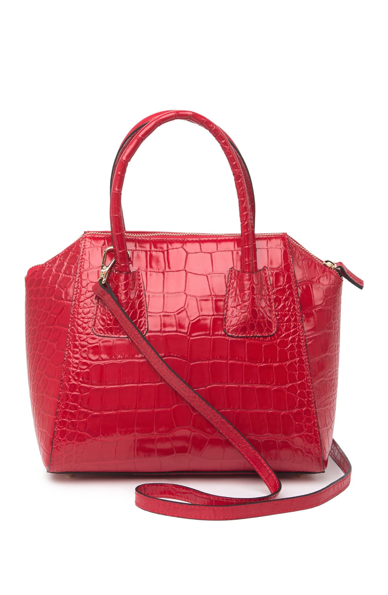 VALENTINO BY MARIO VALENTINO Minimi Croc Embossed Leather Convertible ...