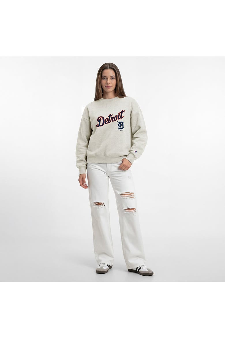 Women's Champion  Oatmeal Detroit Tigers All-Star Sweatshirt, Alternate, color, Oatmeal