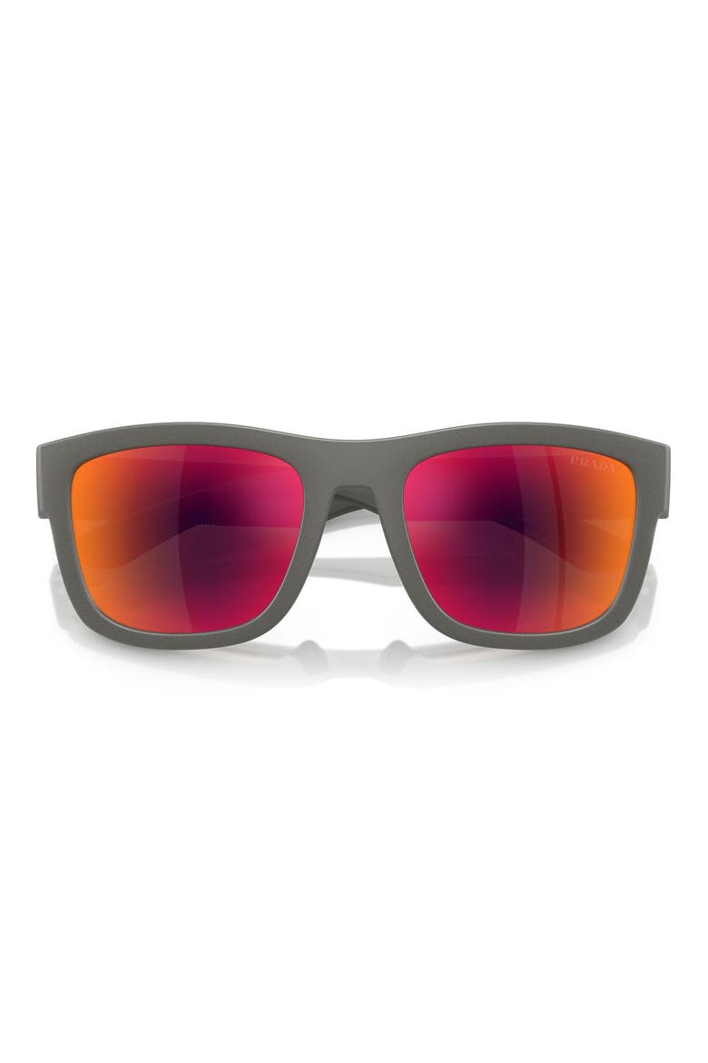 56mm Pillow Sunglasses, Alternate, color, SILVER GREY / BROWN ORANGE