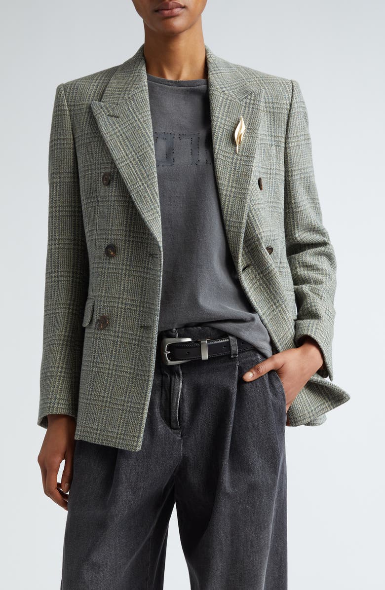 Golden Goose Journey Glen Plaid Shetland Wool Blazer, Main, color, 