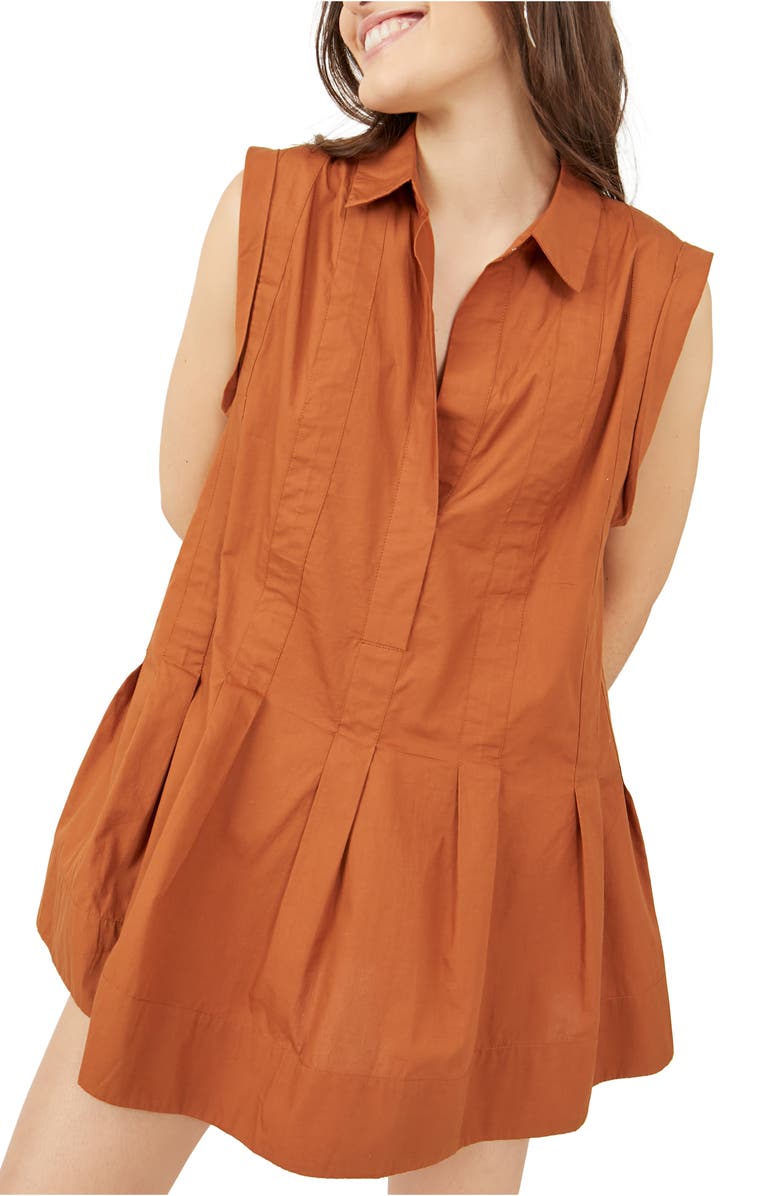 Free People free-est Naomi Pleated Cotton Minidress, Alternate, color, 